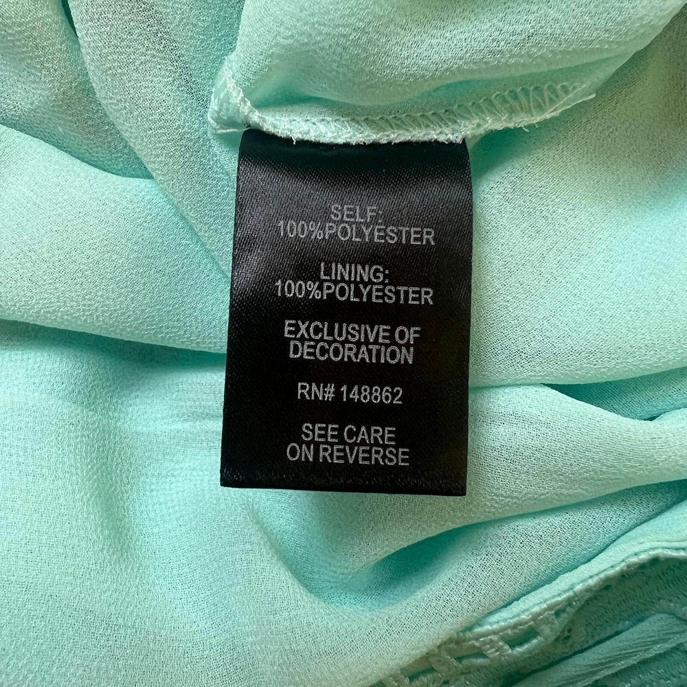 Torrid Aqua Embroidered Chiffon Crochet Lace Trim Tank Women NWT 00 M/L - Picture 6 of 6